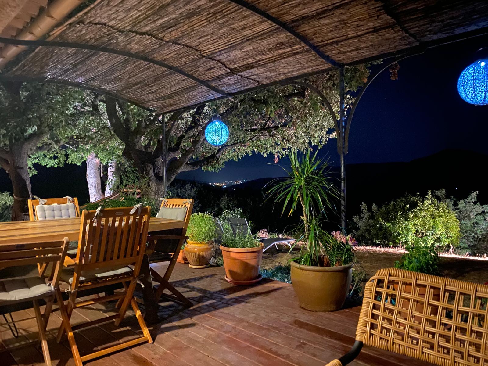 Dinner under the pergola